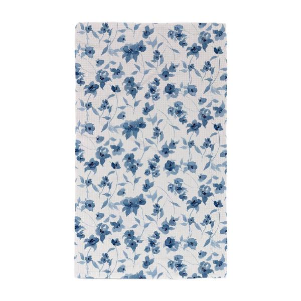 Geometry Blue Floral Luxe Hand Towel