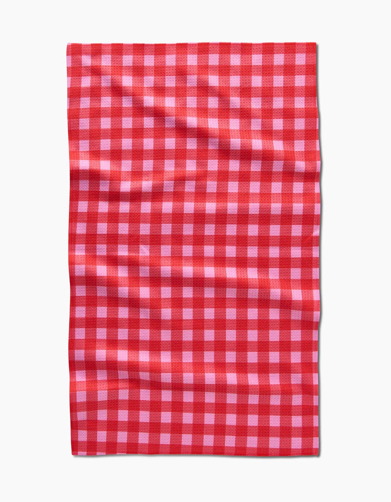 Geometry Cherry Gingham Tea Towel