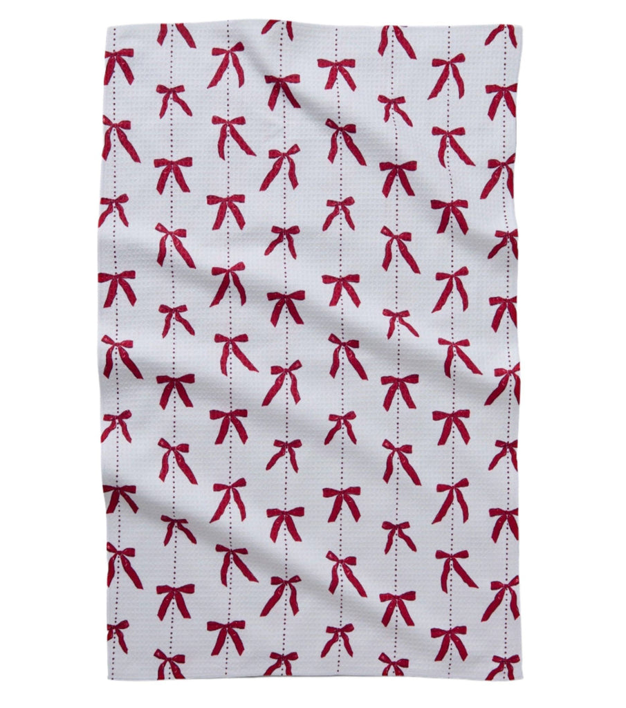 Geometry Little Bows And Pearls Luxe Hand Towel