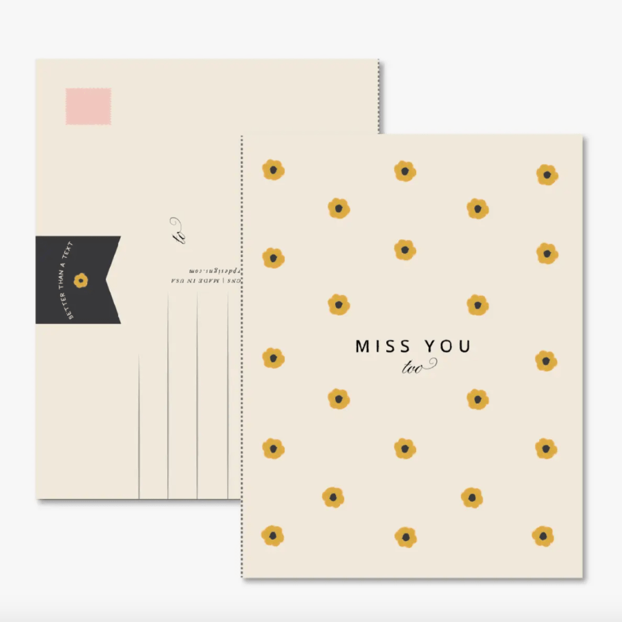 Ginger P. Designs Greeting Cards Miss You Floral Card + Postcard