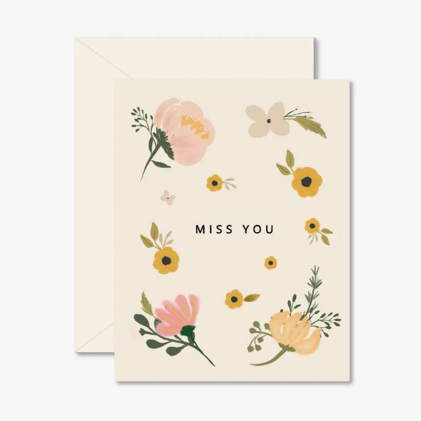 Ginger P. Designs Greeting Cards Miss You Floral Card + Postcard