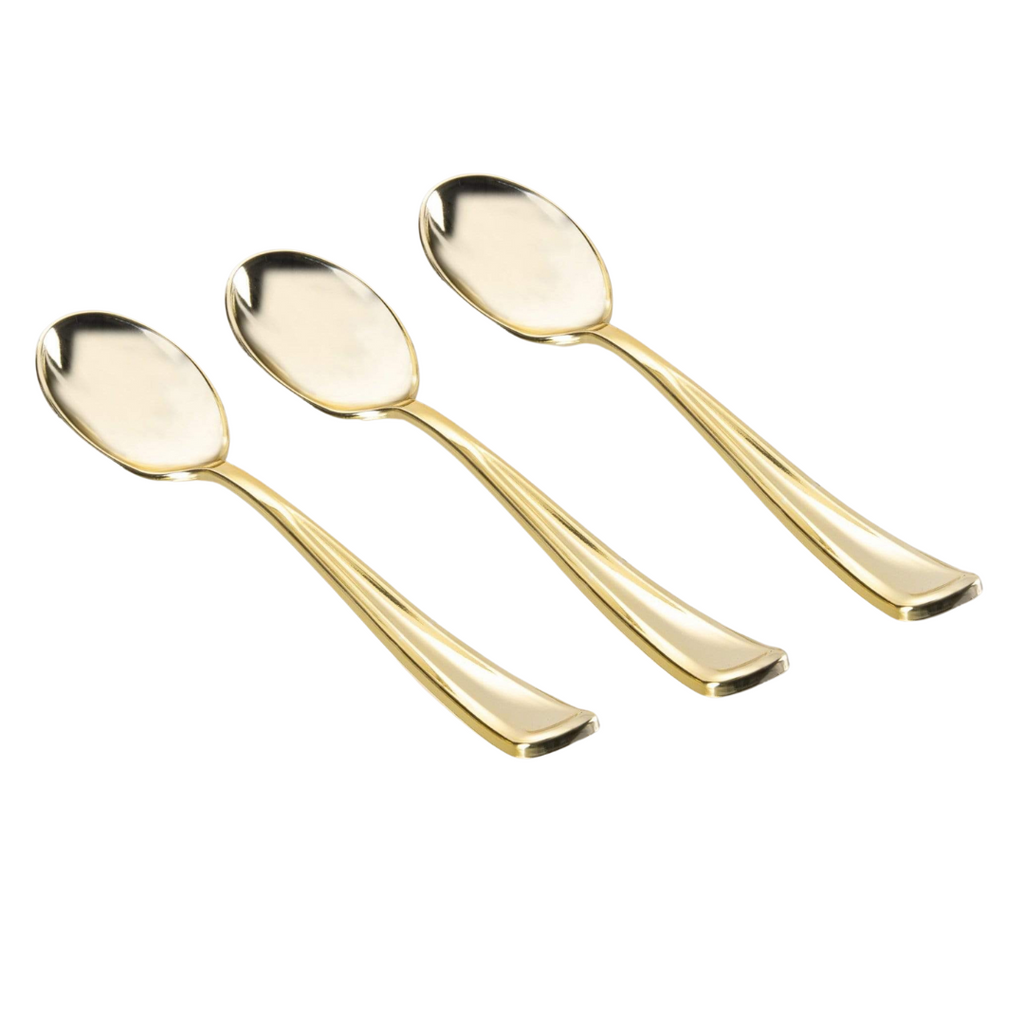 Classic Design Gold Plastic Spoons | 20 Spoons