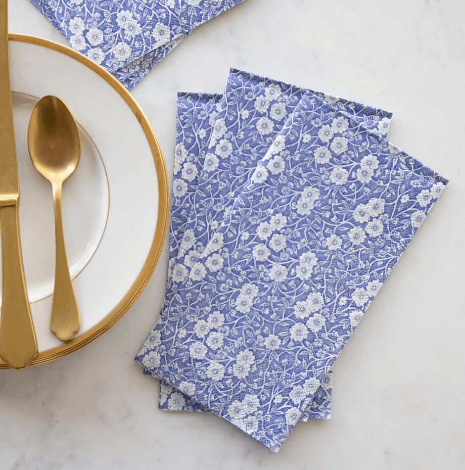 Hester & Cook Party Blue Calico Napkins