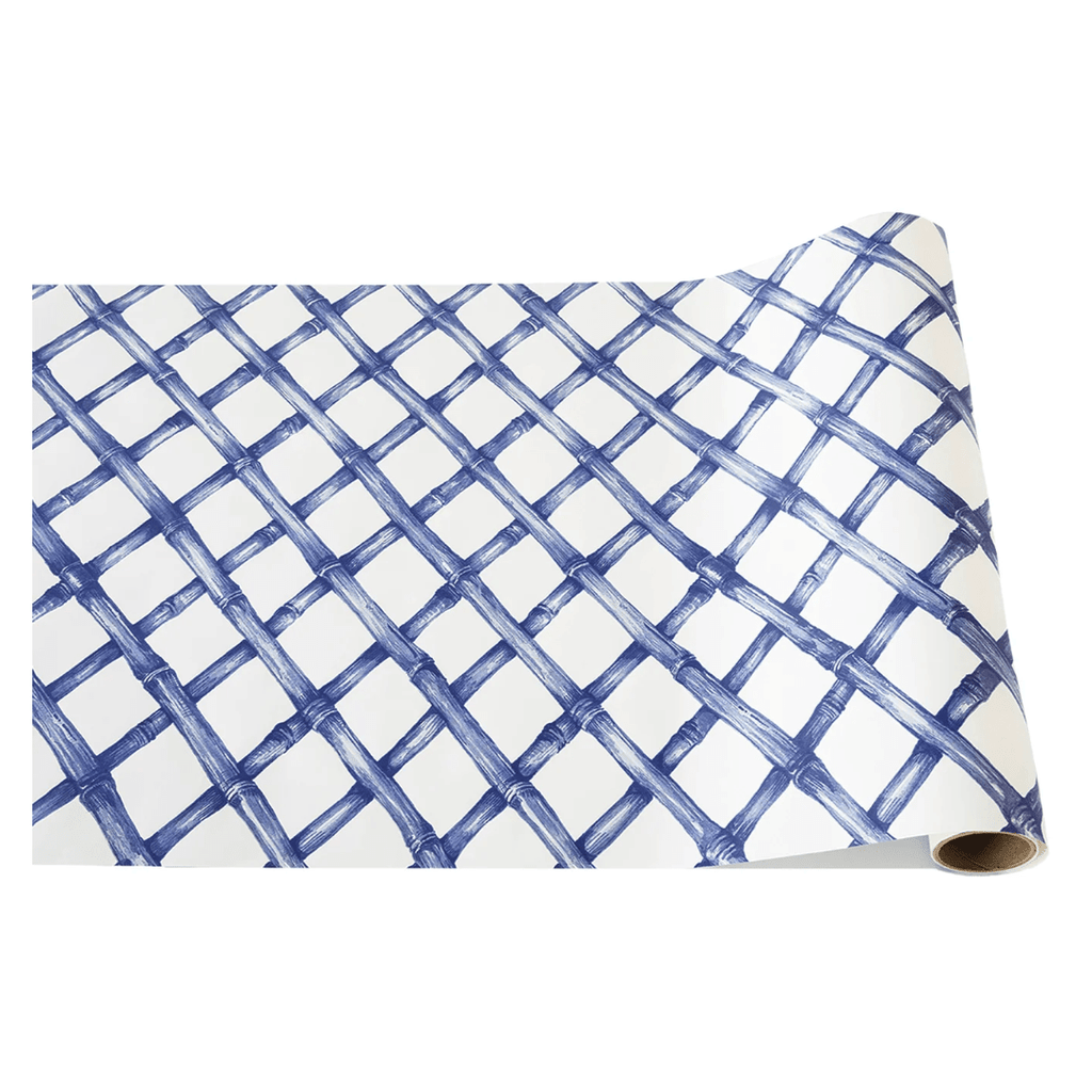 Hester & Cook Party Blue Lattice Table Runner