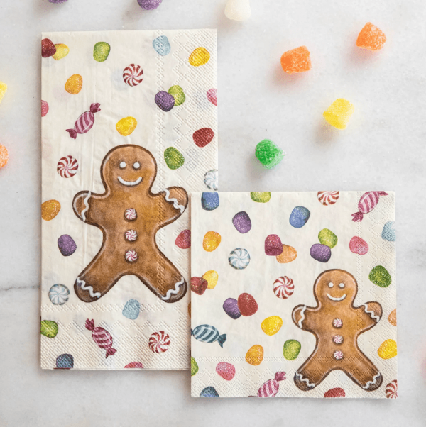 Hester & Cook Christmas Gingerbread Napkins (Choose Size)