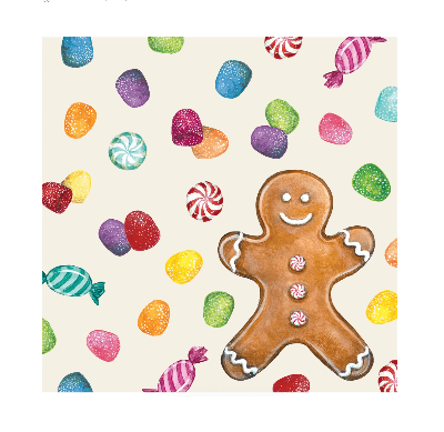 Hester & Cook Christmas Gingerbread Napkins (Choose Size)