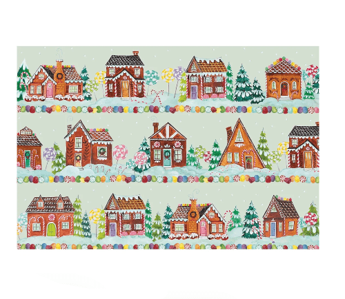 Hester & Cook Christmas Gingerbread Village Placemats