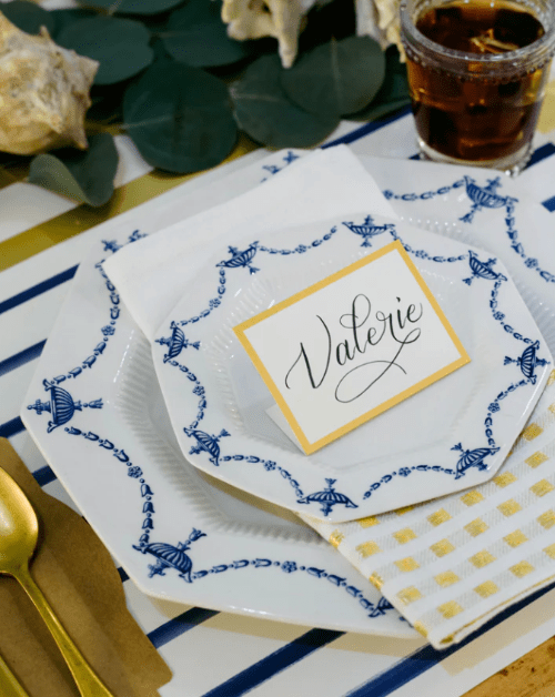 Hester & Cook Paper Gold Frame Place Cards