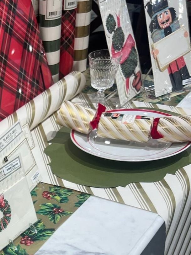 Hester & Cook Christmas Gold Peppermint Stripe Runner