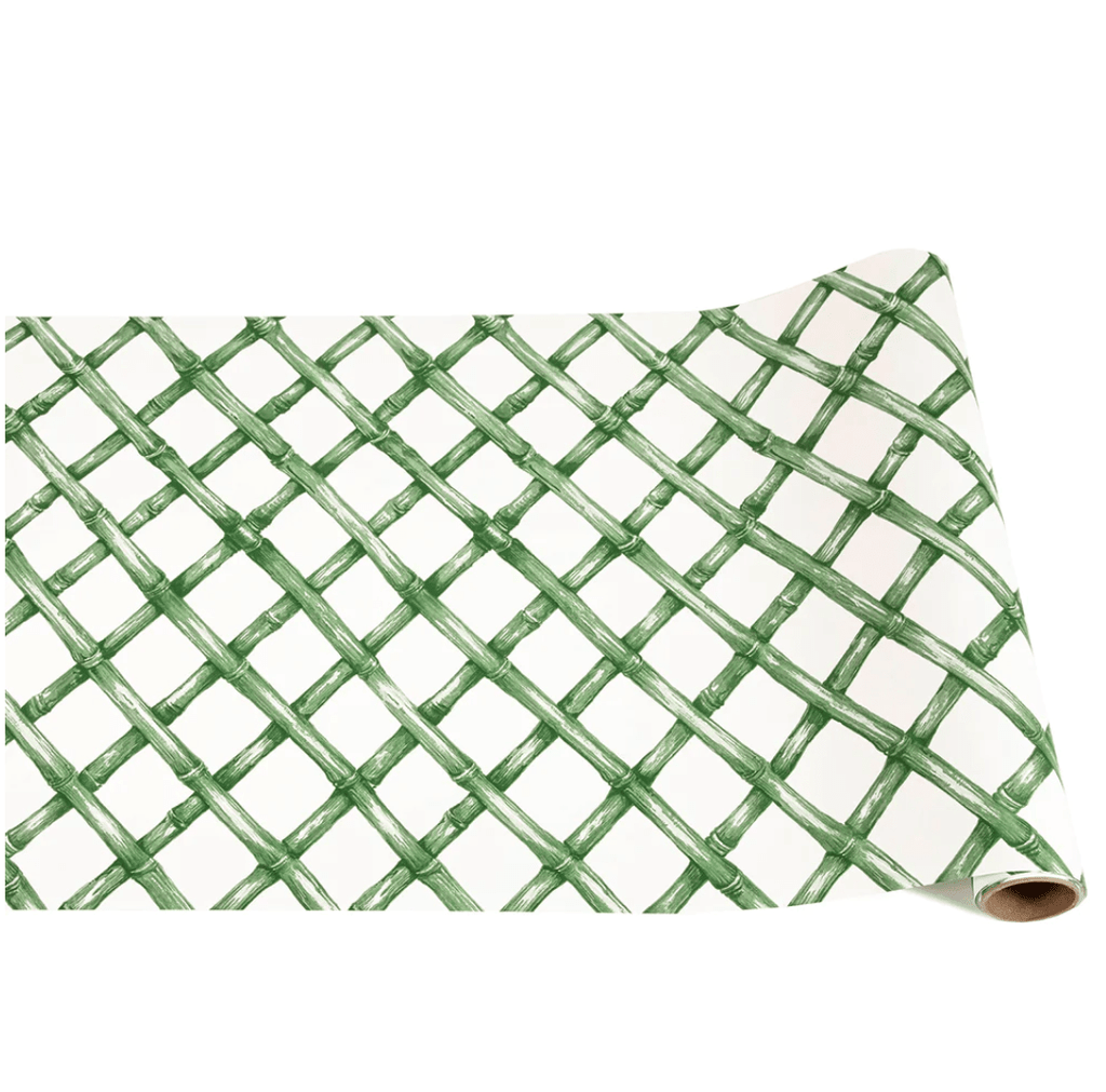 Hester & Cook Party Green Lattice Table Runner