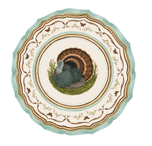 Hester & Cook Thanksgiving Heritage Turkey China Paper Placemats