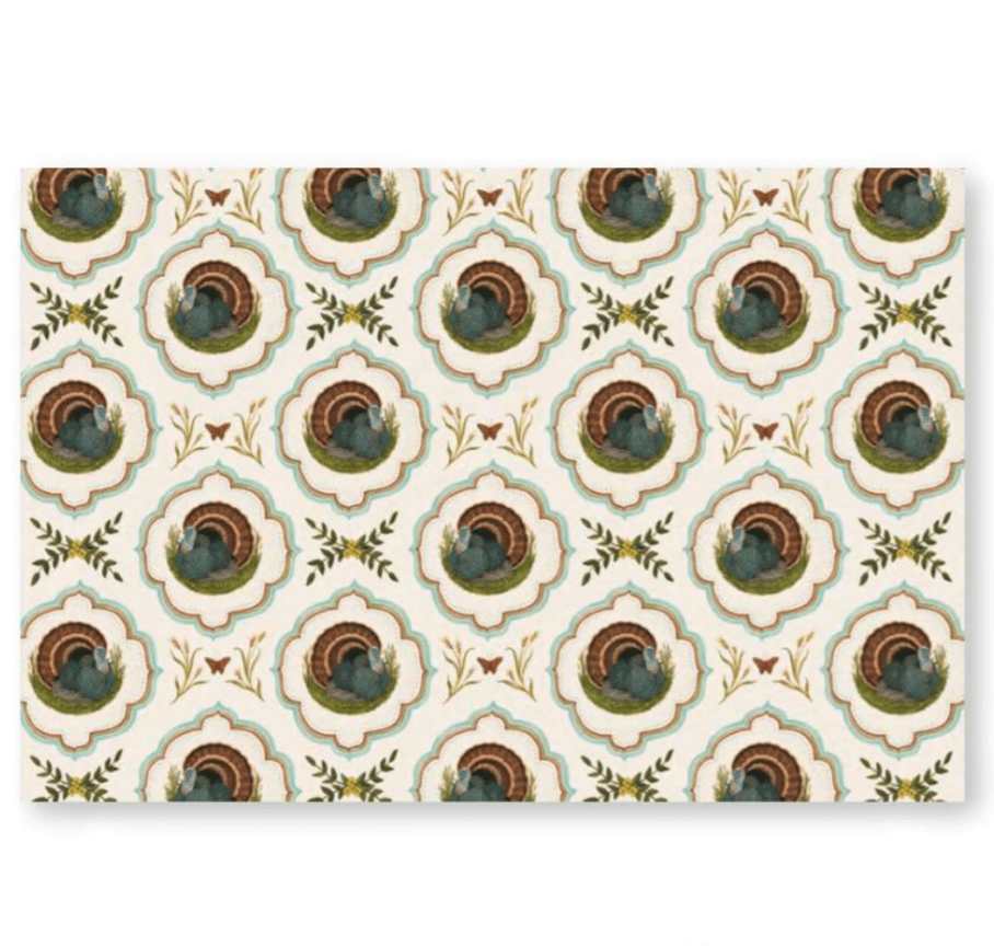 Hester & Cook Thanksgiving Heritage Turkey Meadow Paper Placemats