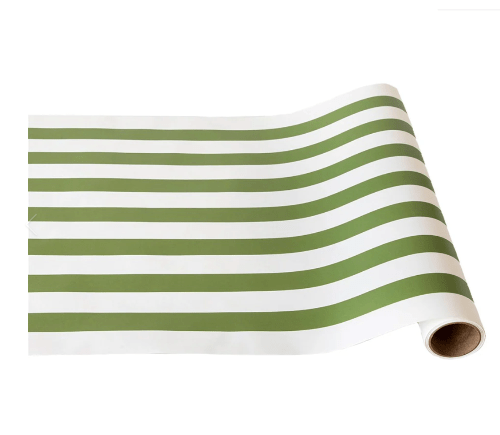 Hester & Cook Party Moss Green Stripe Runner