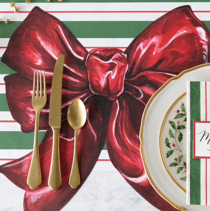 Hester & Cook Christmas Red Bow DieCut Placemat