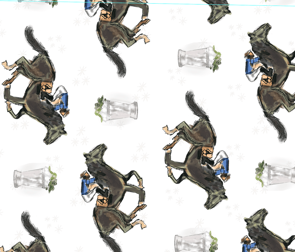 Hey Y'all Party White Race Horse and Mint Julep Derby Paper Table Runner