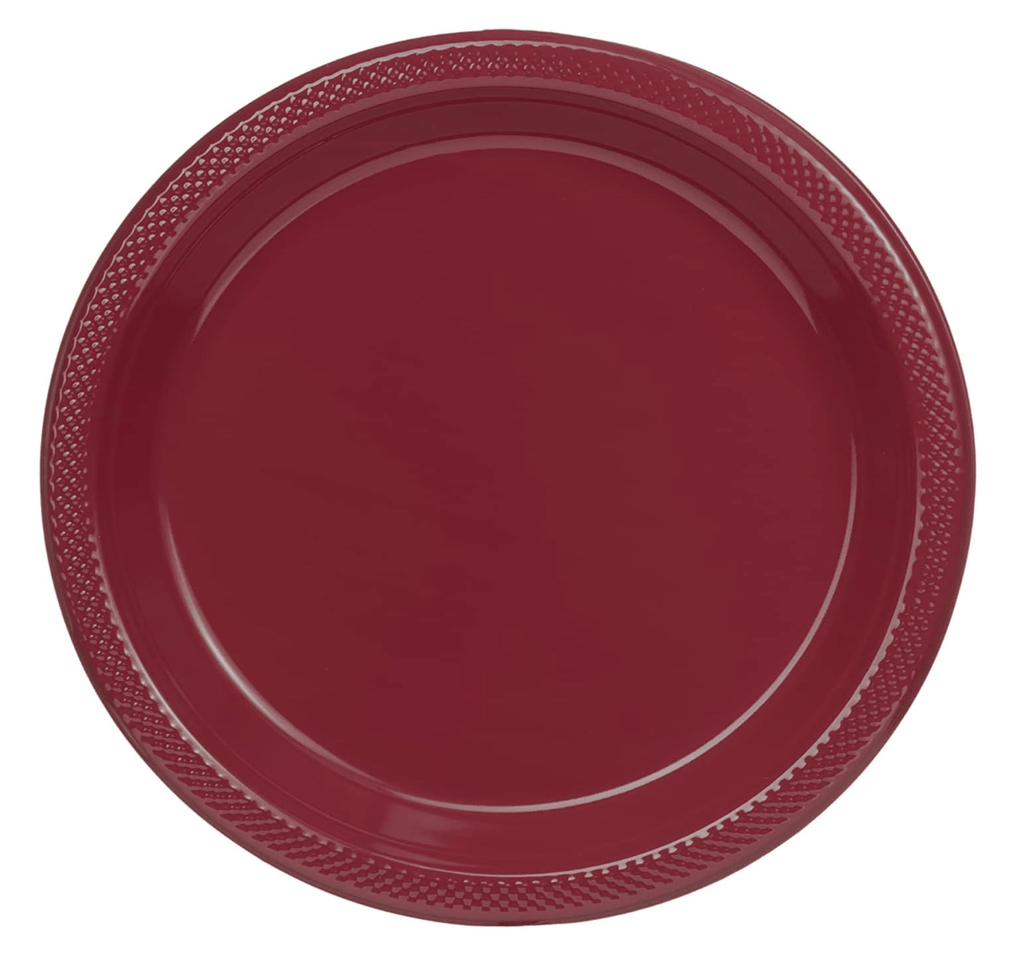 Jenn & Co. Party Burgundy Plastic Plates (Choose Color)