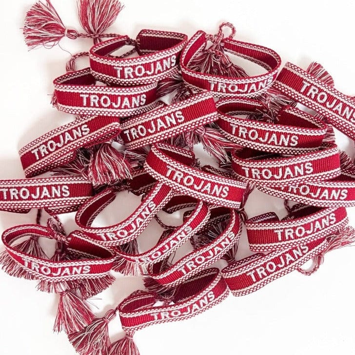 Jenn & Co. Trojans Game Day Embroidered Bracelets