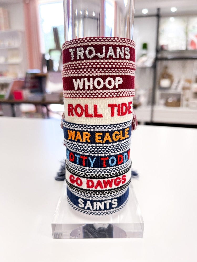 Jenn & Co. Trojans Game Day Embroidered Bracelets