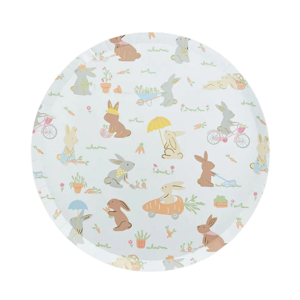 Jollity Easter Bunnies in the Garden Lg Plates