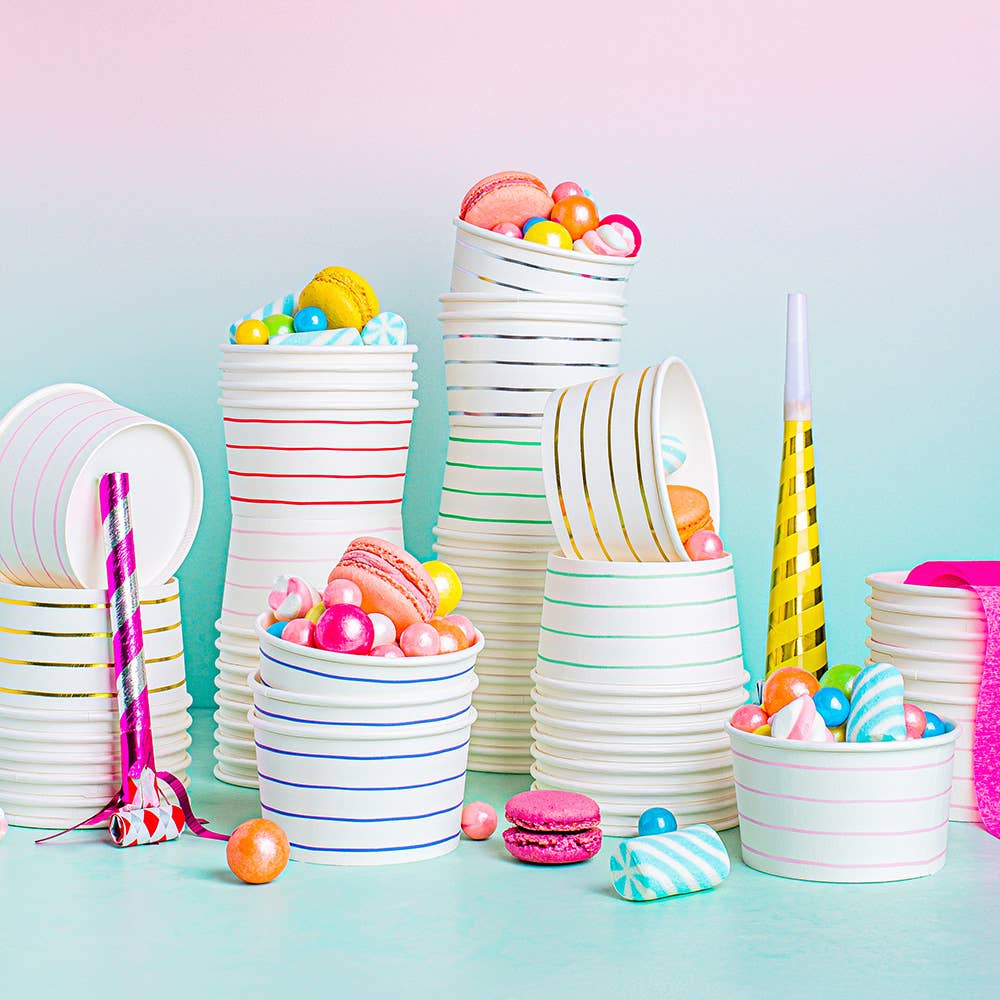 Jollity & Co. + Daydream Society Gold Frenchie Stripes Treat Cups