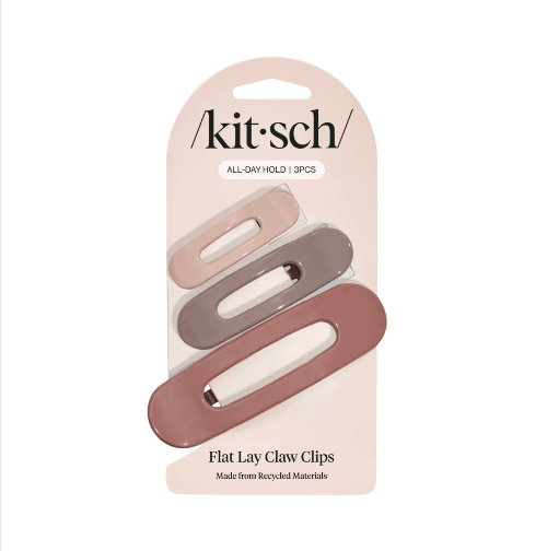 KITSCH Flat Lay Claw Clip 3pc Flat