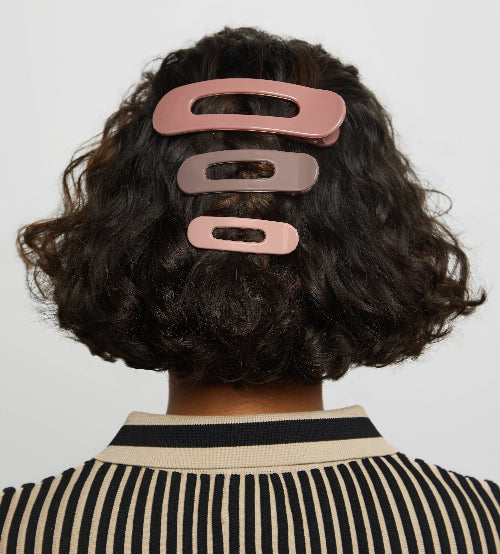 KITSCH Flat Lay Claw Clip 3pc Flat - Ultra Glossy Terracotta