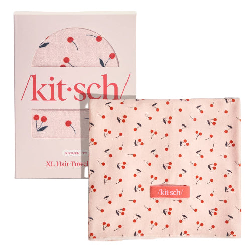 KITSCH XL Hair Towel Wrap - Cherry Print