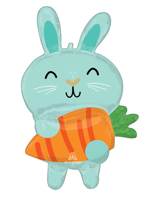 LA Balloons Easter Minty Bunny With Carrot Foil Balloon