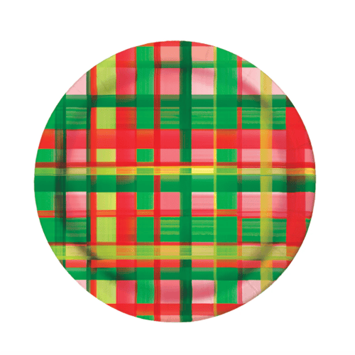 Lucy Grymes Designs Holiday Plaid Heavy Duty Plates