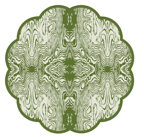 Lucy Grymes Wood Grain x Cotton & Quill Scalloped Paper Placemats