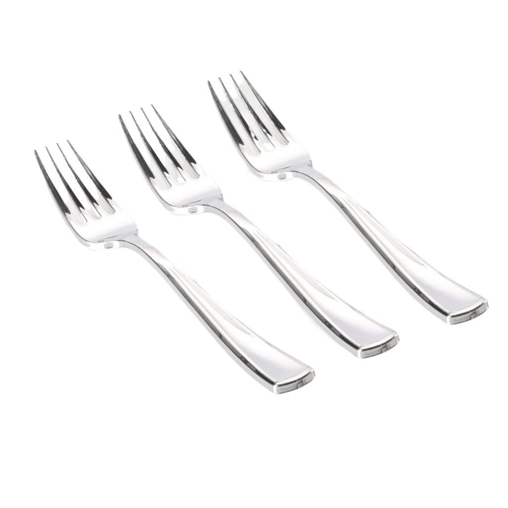 Luxe Party Classic Design Silver Plastic Forks | 20 Forks