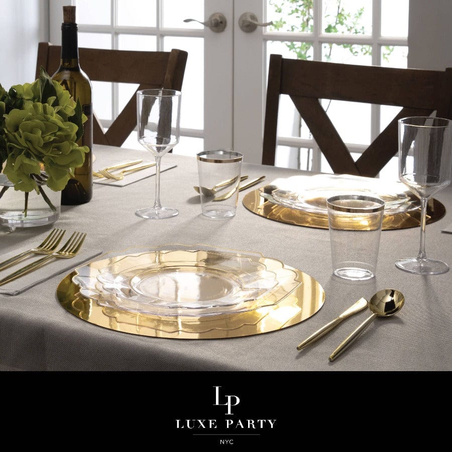 Luxe Party Party Clear Gold Dinner Plates