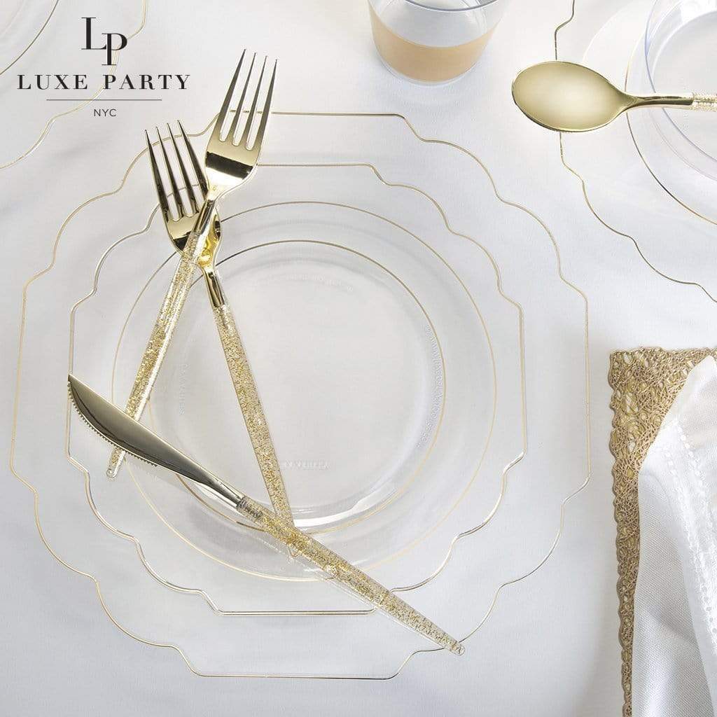 Luxe Party Party Clear Gold Dinner Plates