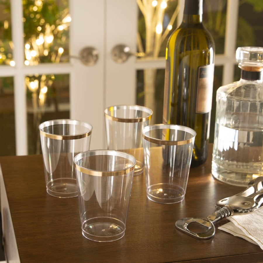 Luxe Party Clear Gold Plastic Cups