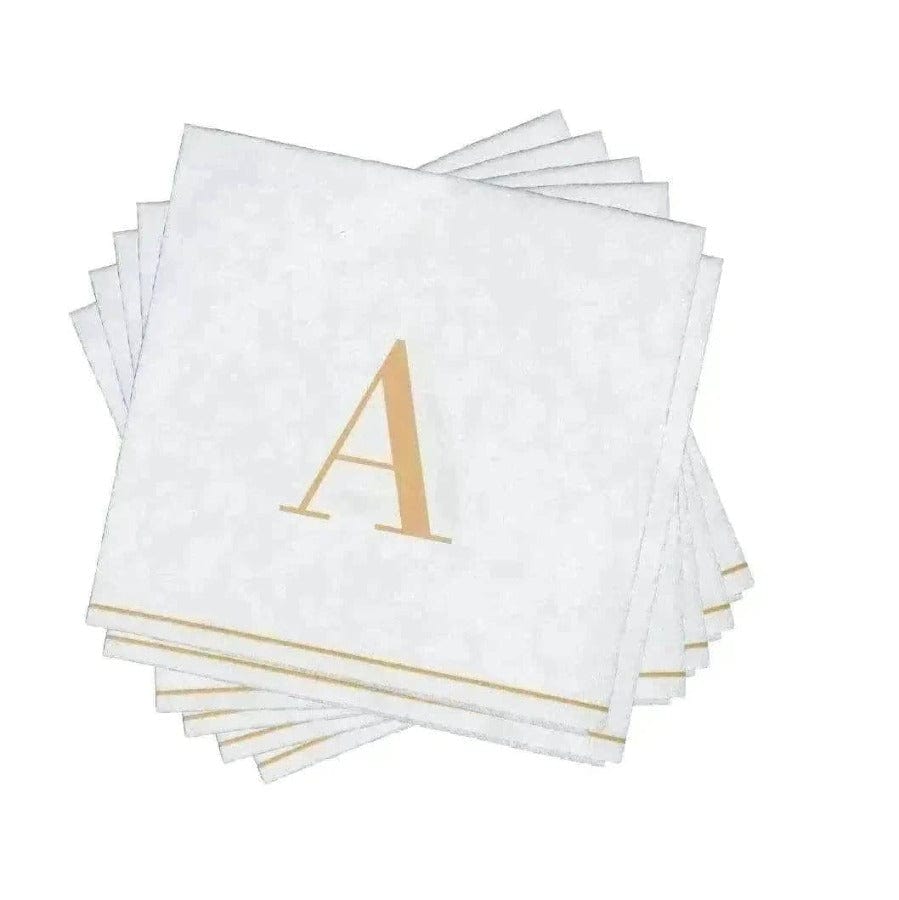 Luxe Party Gold Monogram Cocktail Paper Napkins