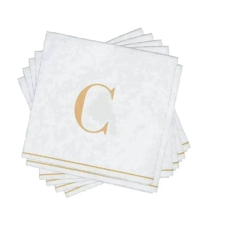 Luxe Party Gold Monogram Cocktail Paper Napkins