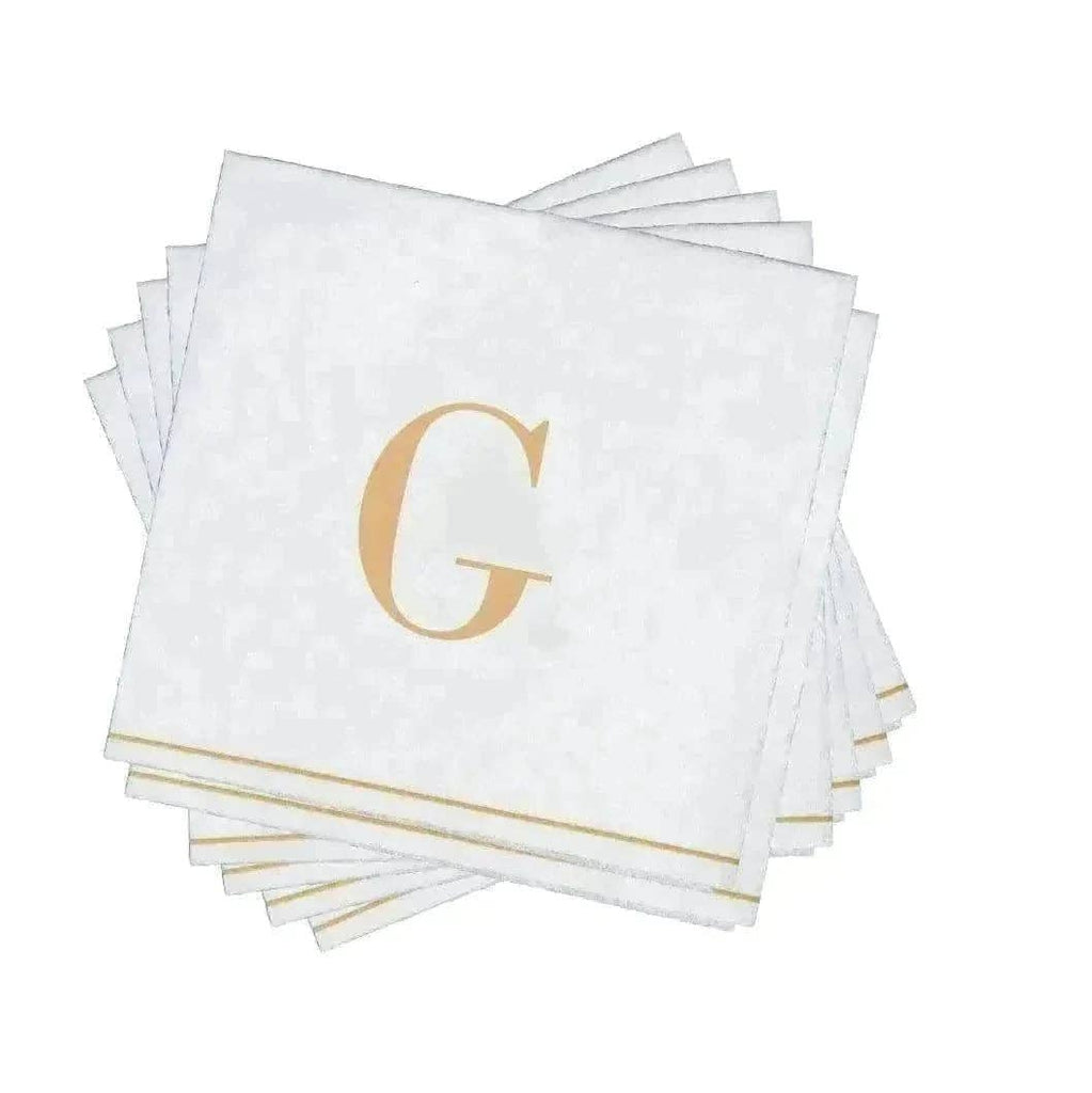 Luxe Party Gold Monogram Cocktail Paper Napkins