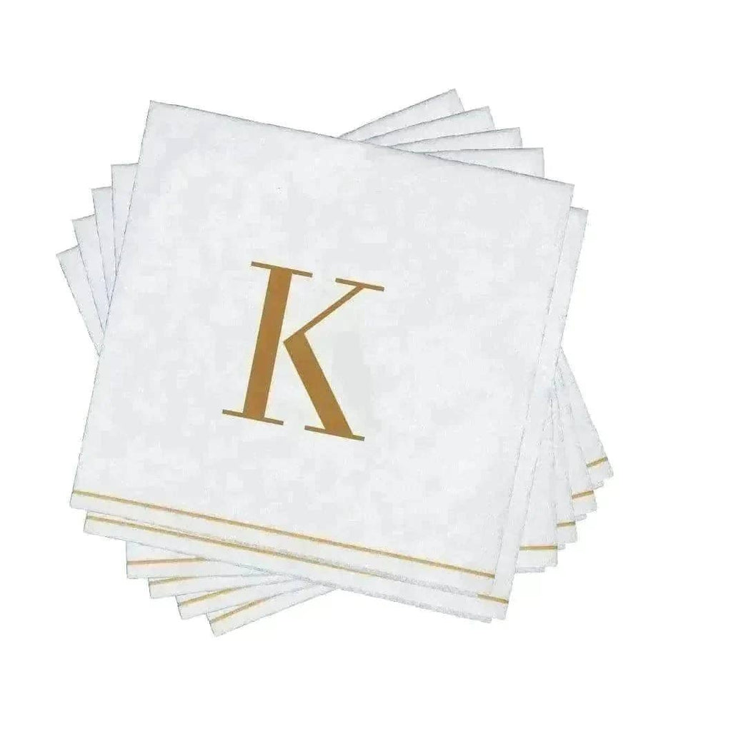 Luxe Party Gold Monogram Cocktail Paper Napkins