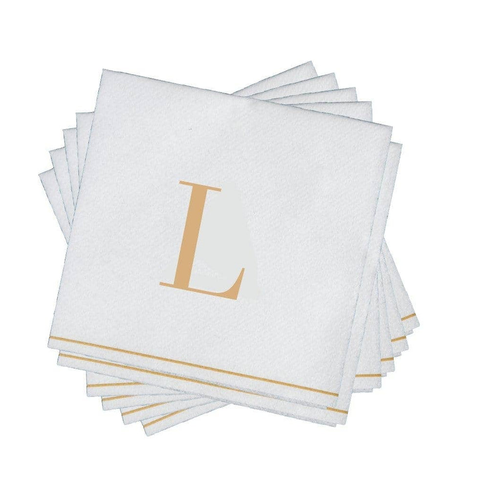 Luxe Party Gold Monogram Cocktail Paper Napkins