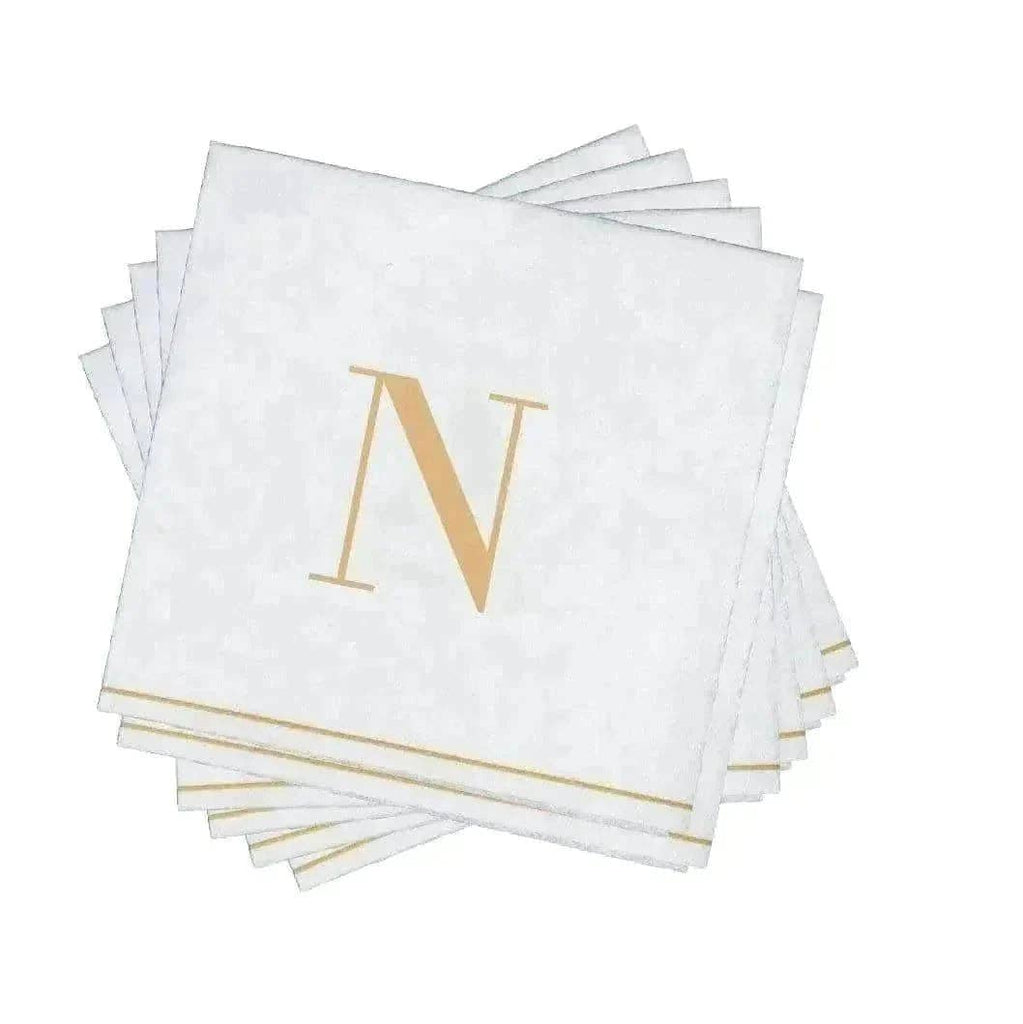 Luxe Party Gold Monogram Cocktail Paper Napkins