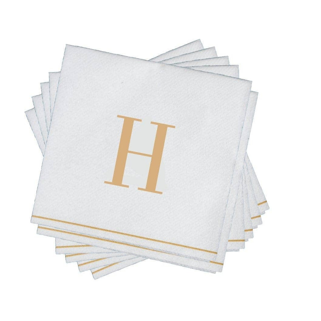 Luxe Party Gold Monogram Cocktail Paper Napkins