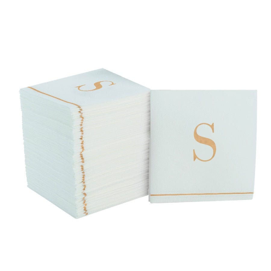 Luxe Party Gold Monogram Cocktail Paper Napkins