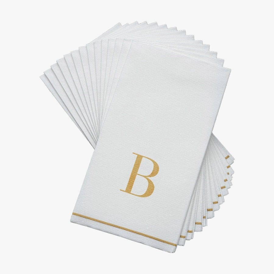 Luxe Party Gold Monogram Paper Dinner Napkins