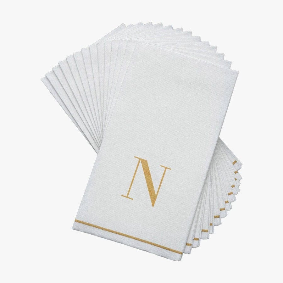 Luxe Party Gold Monogram Paper Dinner Napkins