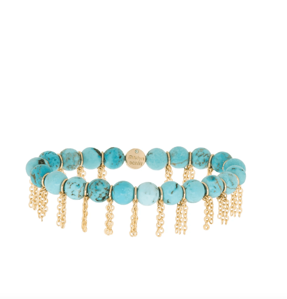 Marlyn Schiff Chain Fringe + Stone Stretch Bracelet