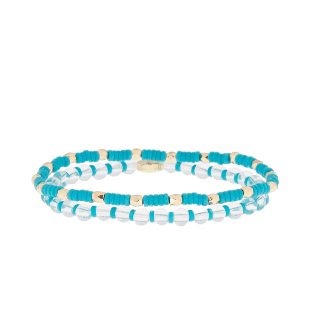 Marlyn Schiff Clear Turquoise Heishi + Rondelle Stretch Set (Choose Color)