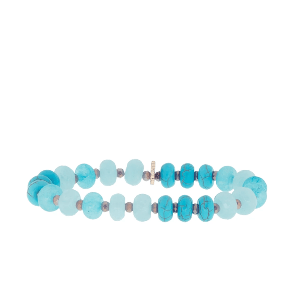 Marlyn Schiff Rondelle Beaded Stretch Bracelet (turquoise)