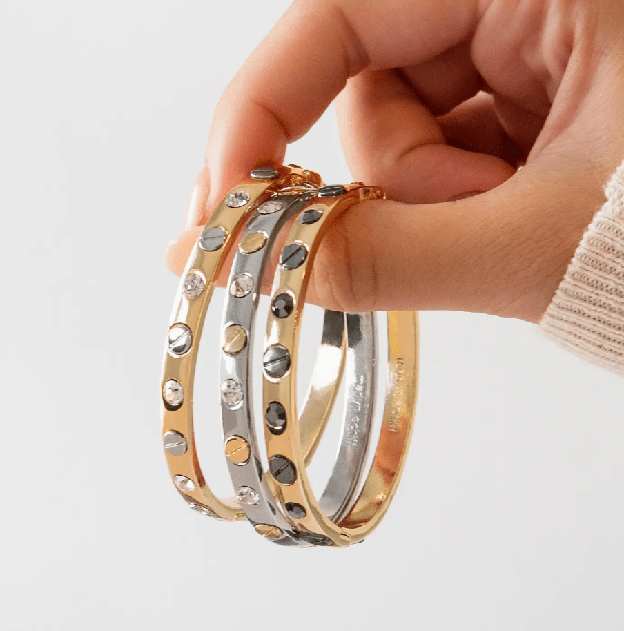 Marlyn Schiff Shiny Metal Nailhead Bangle (make selection)