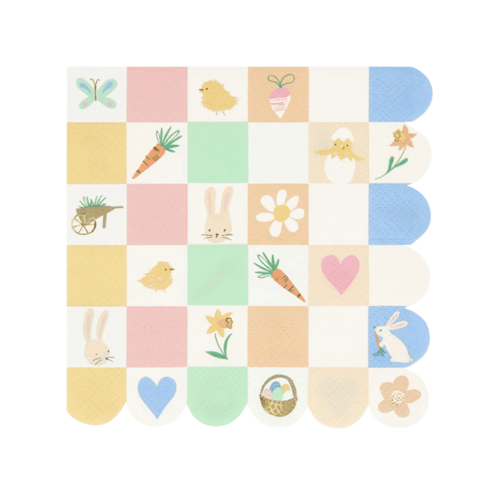 Meri Meri Easter Easter Icon Checkerboard Napkin