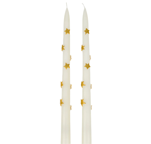 Meri Meri Christmas Gold Star Taper Candles